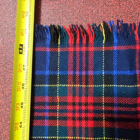 VTG B. Altman & Co. Loch Lomond Tartan Pure Wool Scarf Made in England Old Money - Picture 5 of 6